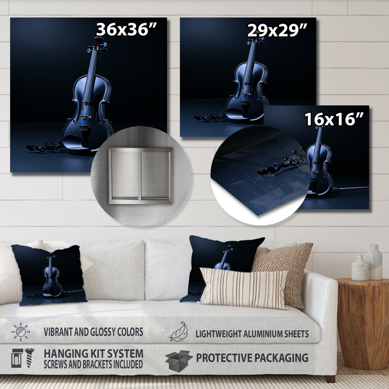 Minimaliste ébène, violon, vibrations I - fruits, art mural en métal, H 36 po x l 36 po x P 1,5 po