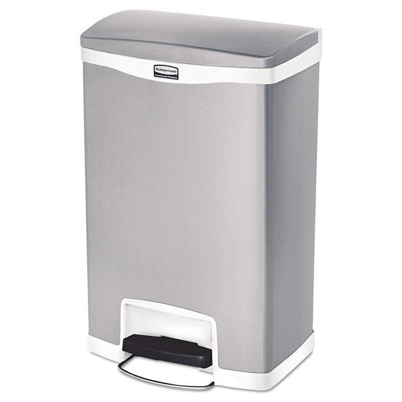 Slim Jim&reg; Steel Kitchen Trash Can, Black, 13 Gallons