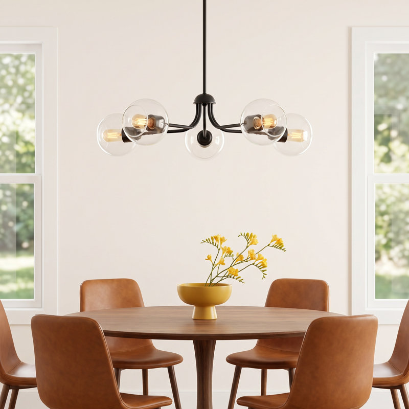 Mirianne 5 - Light Steel Dimmable Classic / Traditional Chandelier, Black