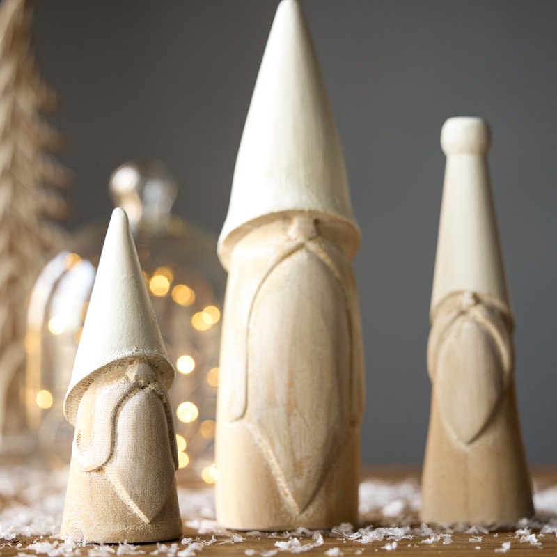 Wood Decorative Gnomes - 3 Assorted