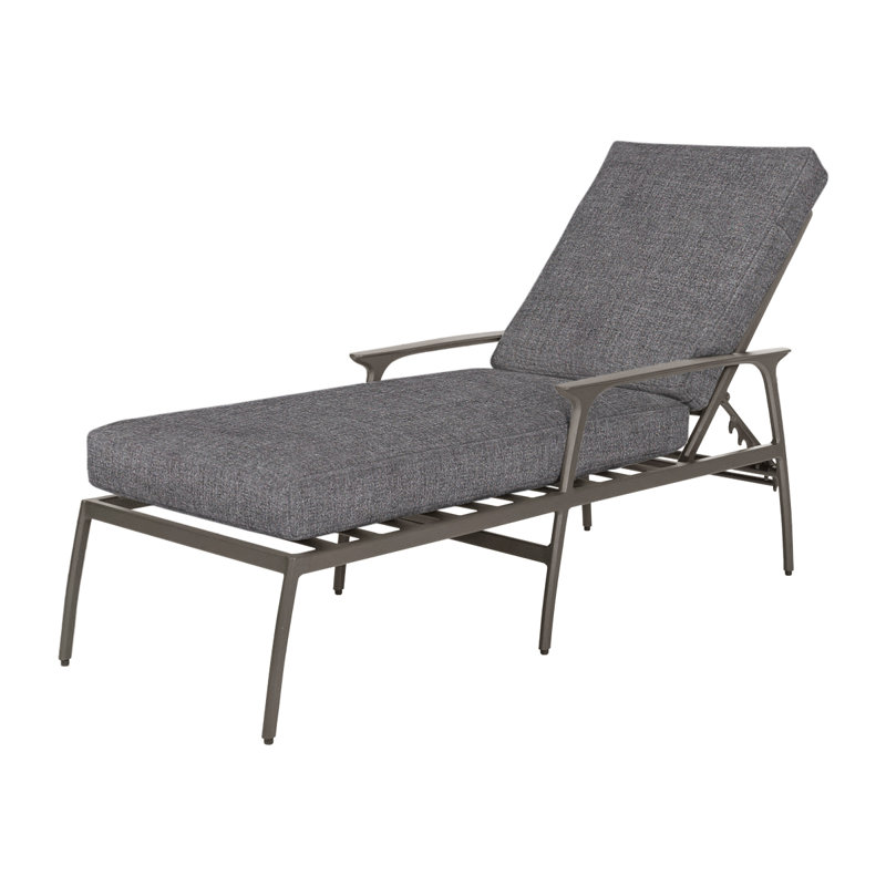 Amari Outdoor Chaise Lounge, Cast Slate Sunbrella® Plainweave, Carbon