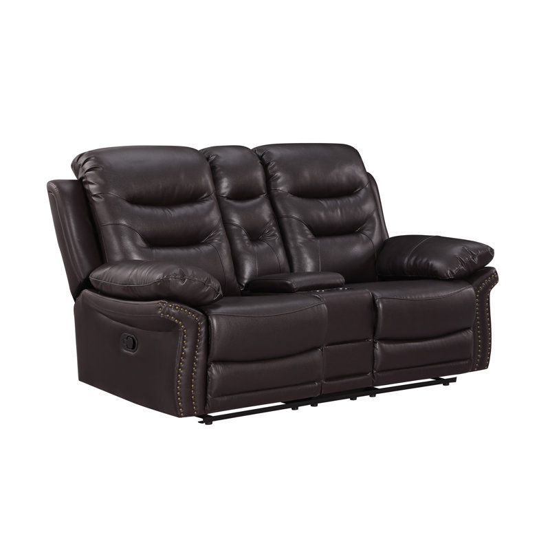 Causeuse inclinable en cuir Global, Brun