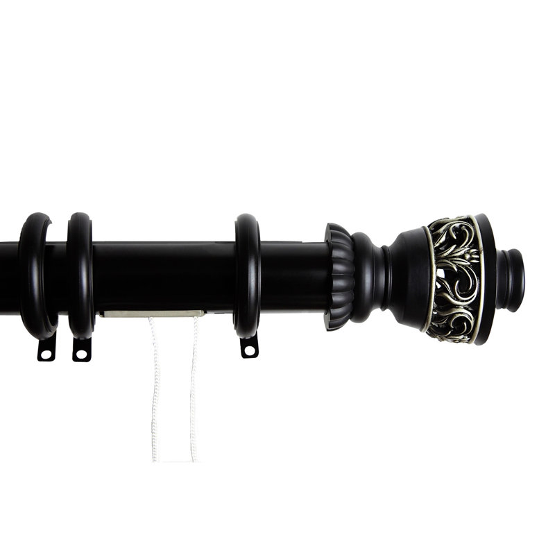 Tringle décorative simple Berman, Noir, l 30 - 48 po
