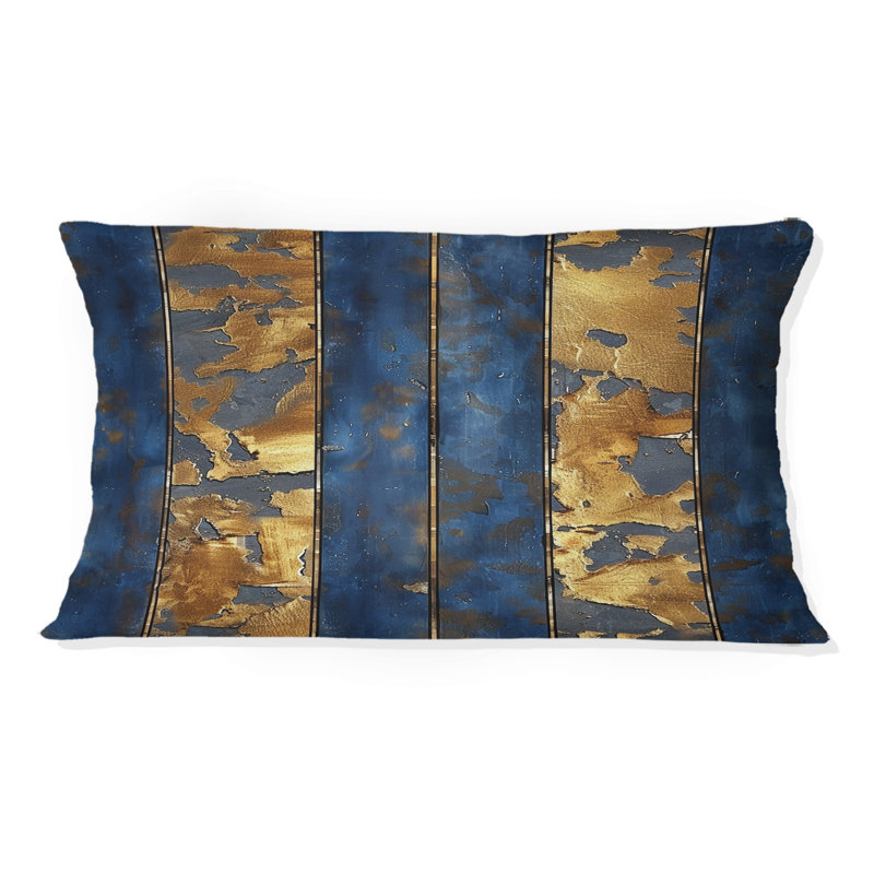 Coussin lombaire royal à rayures fines bleu royal