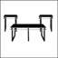 Ensemble de tables basses et de bout modernes 3 pièces avec plateau en verre trempé et structure en métal, parfait pour les salons élégants