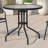 Amlie 23.75" Round Tempered Glass Metal Table with Smooth Ripple Design Top-1556893403