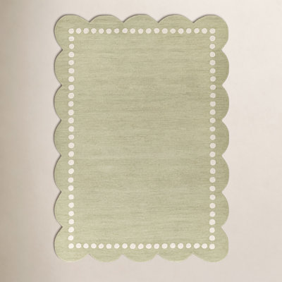 Lola Green Hand-Tufted Wool Rug