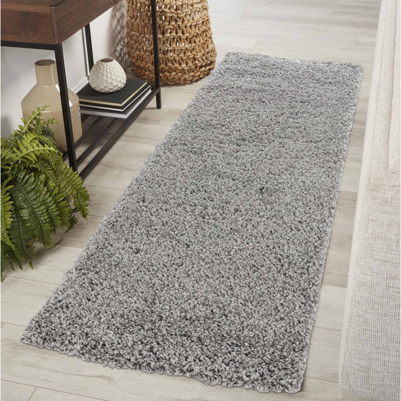 Esterly Solid Colour Shag Area Rug, Runner 60 x 220cm