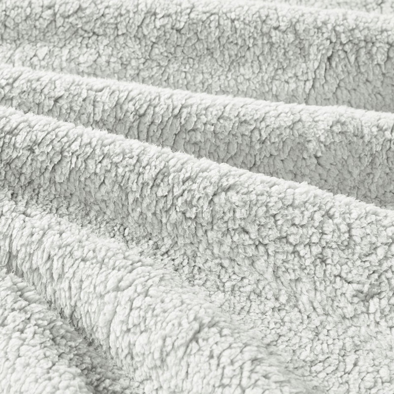 Édredon gris en velours écrasé pour lit simple / simple TG