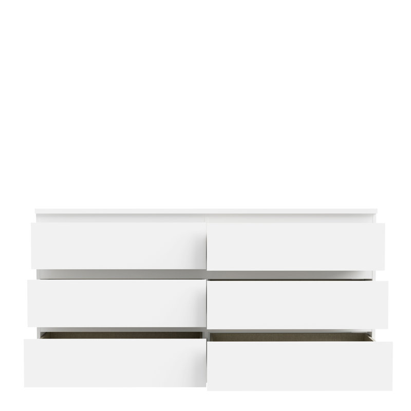 Priyaka 154 cm W Chest of 6 Drawers, White
