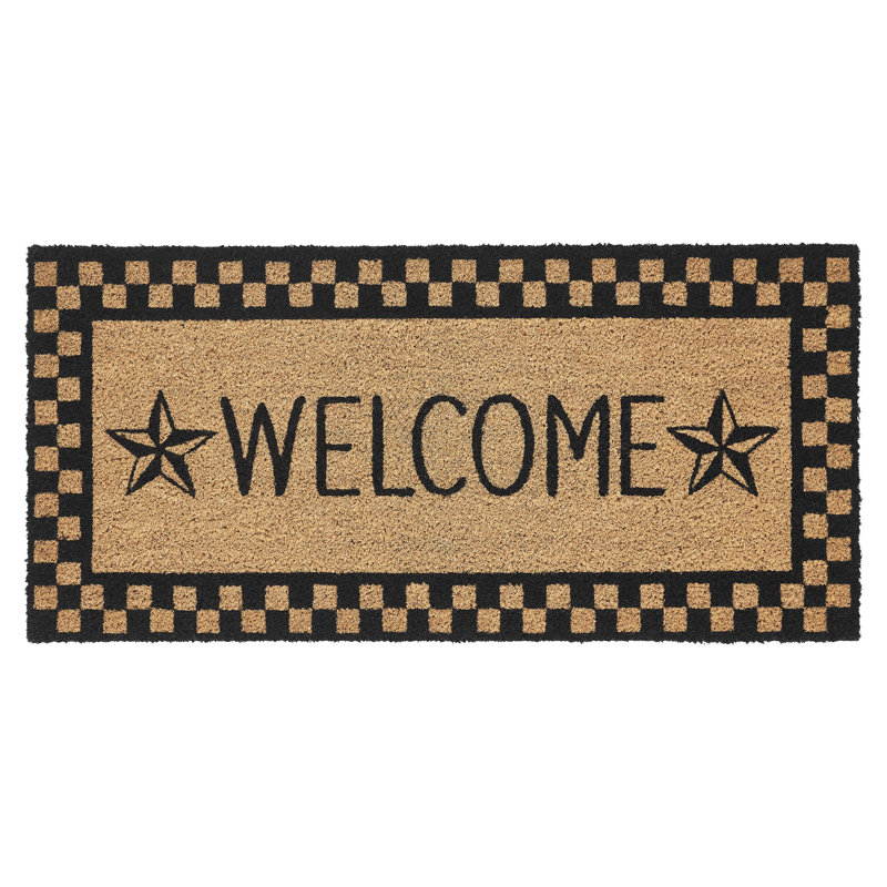 Tapis noir Welcome, L 17 po x L 36 po
