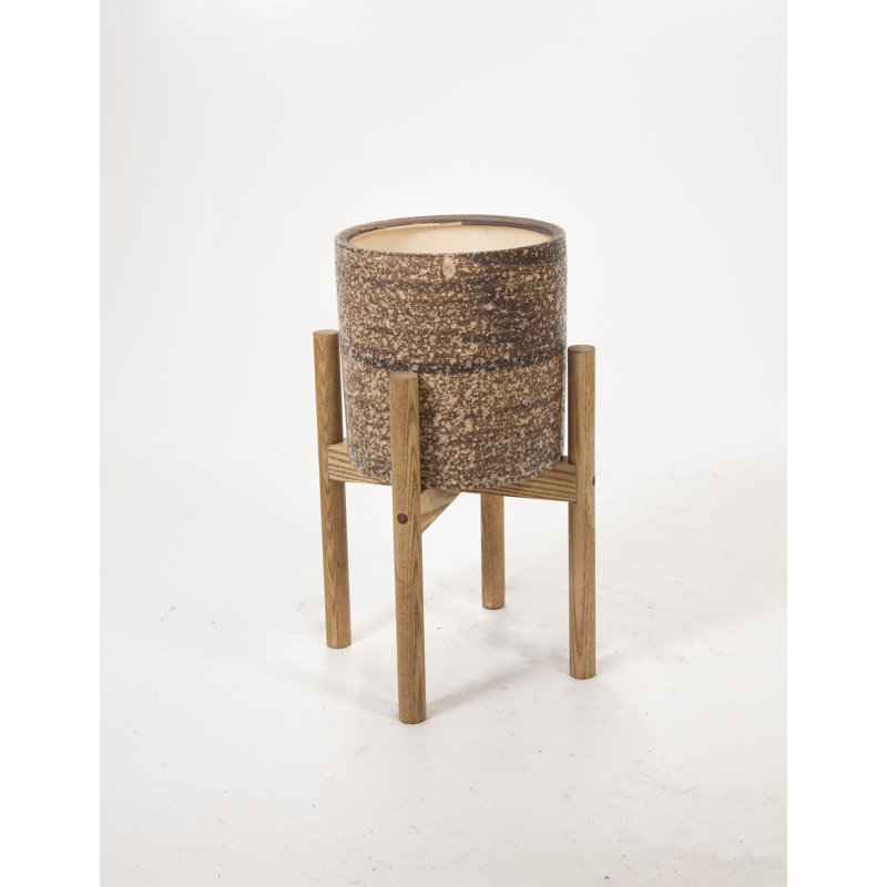 Kulik Ceramic Pot Planter, Special Walnut