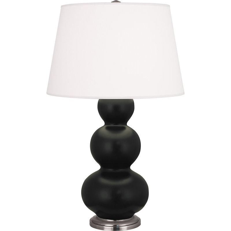 Table Lamp, Matte Obsidian/Silver
