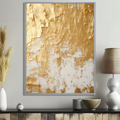 Gentle Abundance Retro Gold Abstract I - Peinture abstraite, art mural