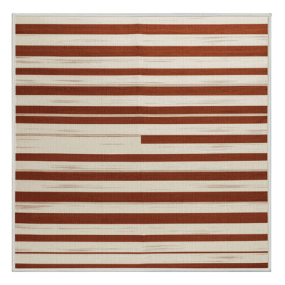 Machine Washable Horizontal Stripes Beige Area Rug