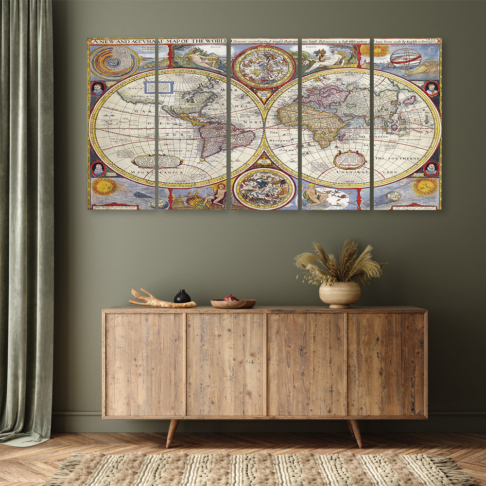 Leinwandbild Old World Map Retro