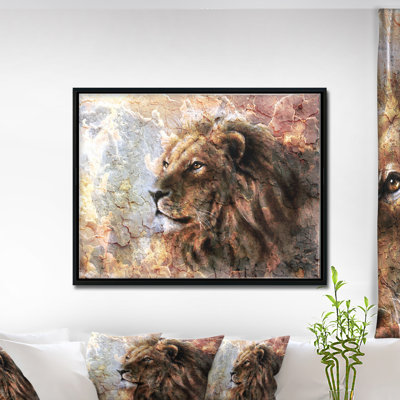 Animal Peaceful Lion Canvas Painting - Peaceful Lion