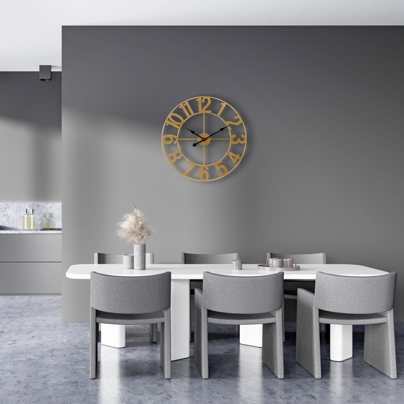 Large 16" wall clock, Doré, Médium