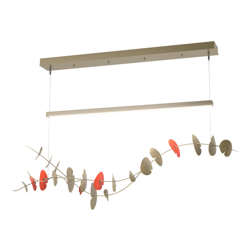 Lily 1 - Light Pendant, Modern Brass, Satin Red