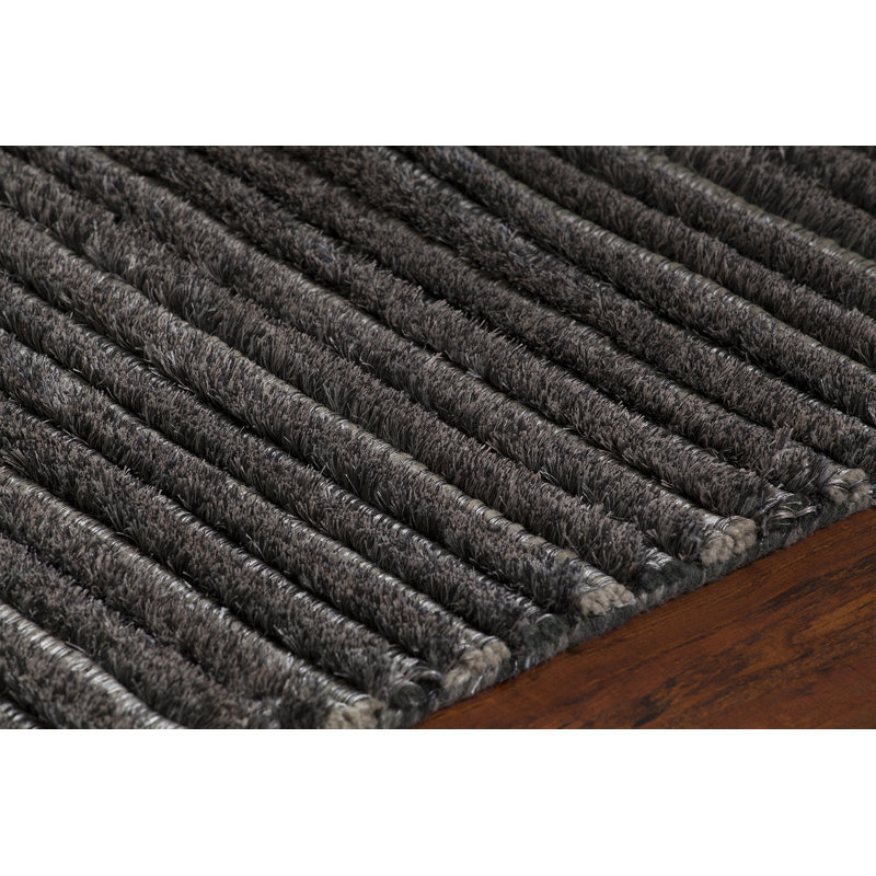 Tapis à poil long en laine et en polyester tissé à la main Betancourt , Rectangulaire 9 pi x 13 pi