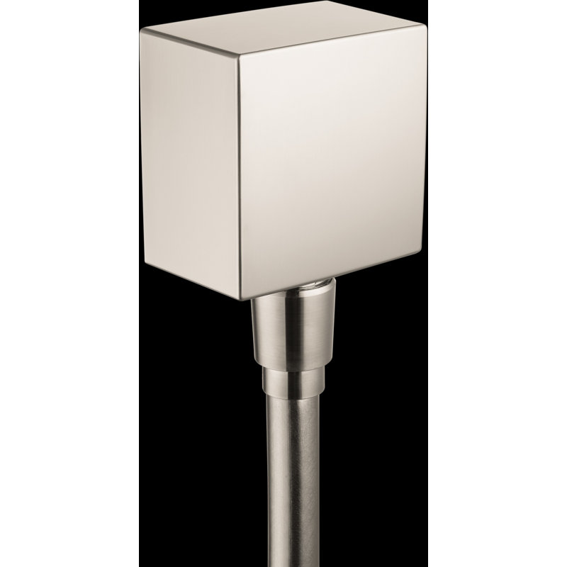Prise murale carrée avec clapets anti-retour Hansgrohe FixFit, Nickel brossé