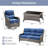 Outdoor Patio Wicker Sofa Conversation Set With Swivel Chairs And Coffee Table-199764427-199764428