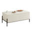 Table basse blanche en bois avec rangement ouvert et pieds en métal - Table avec tiroirs pour le salon, le bureau, la chambre à coucher ou l'extérieur
