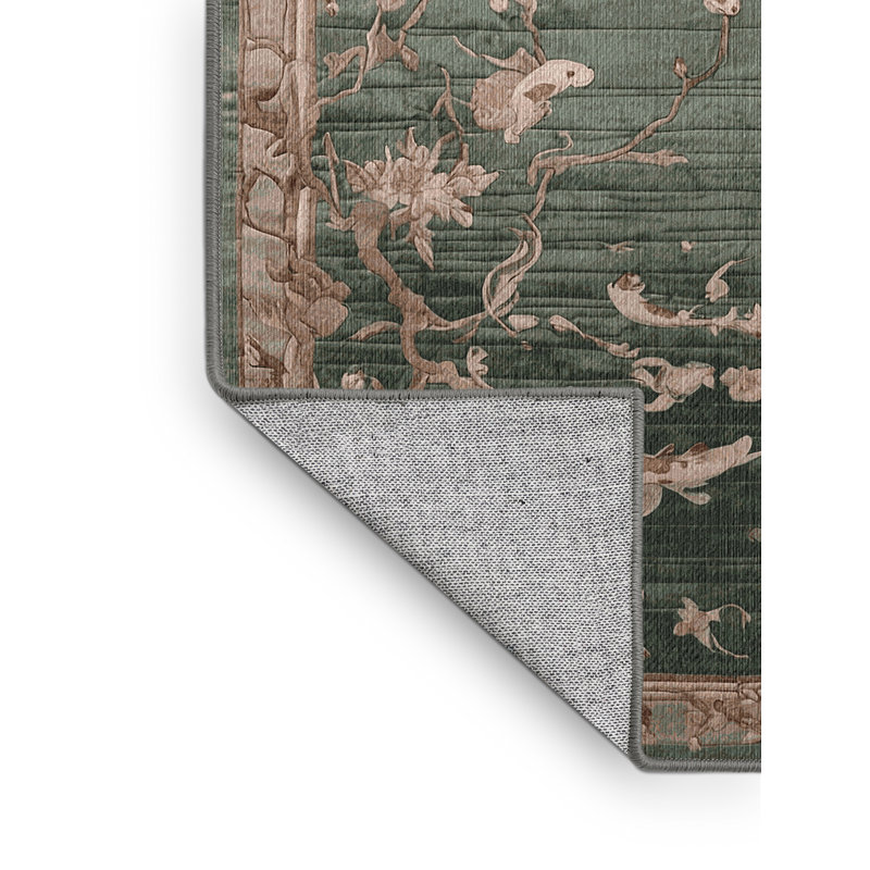 Machine Washable Brown Area Rug, Rectangle 2' x 3'