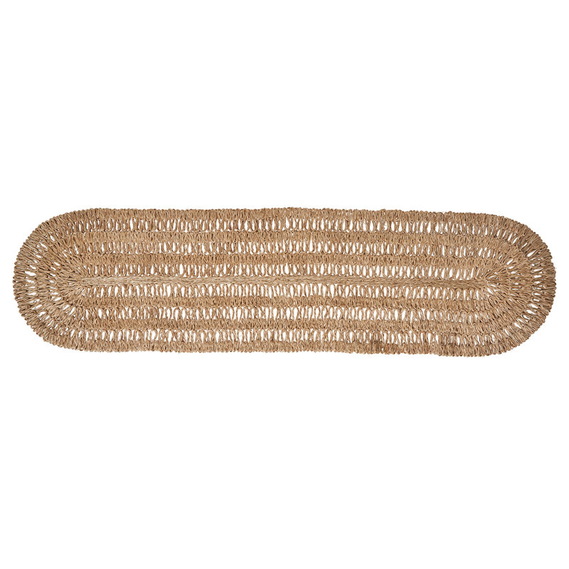 Natural Abaca Handwoven Ellipse Table Runner