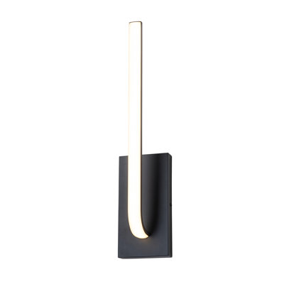 Minimalist Matted Black J-Hook Integrated LED Wall Sconce