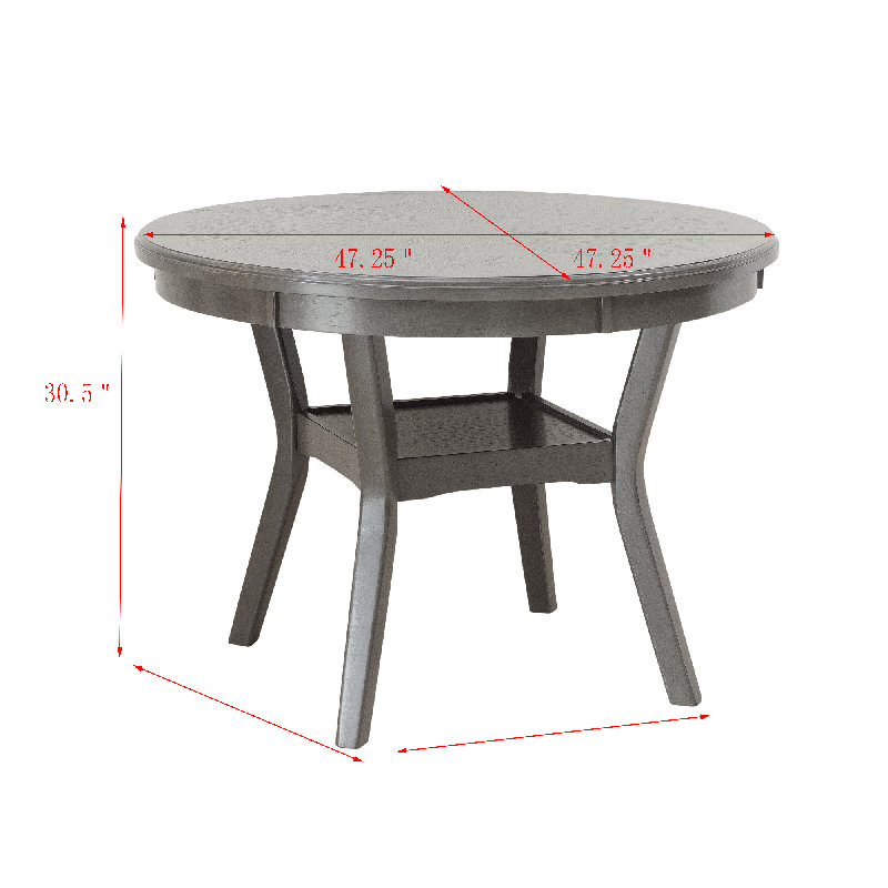 Ensemble de table de salle à manger Rituraj pour 4 personnes, Gris, Gris