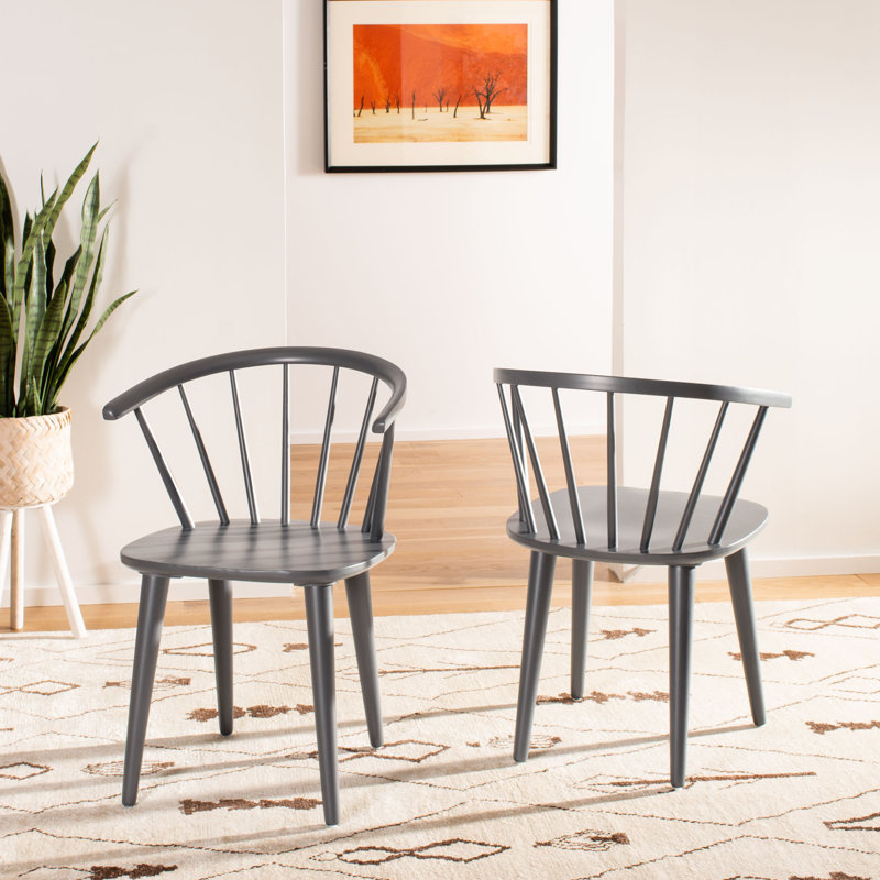 Chaise de salle à manger en bois massif Sheffield, Gris