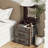 Lannigan Vintage Storage Chest with Buckle Hinged Top, Linen Accent End Side Table