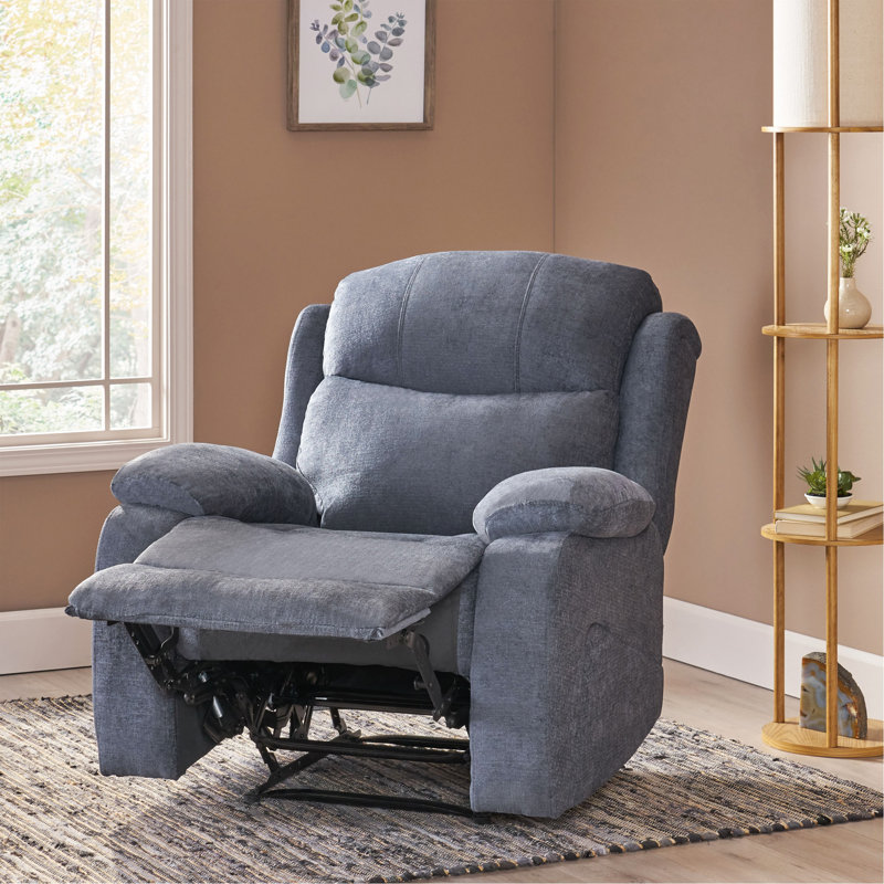 Fauteuil inclinable avec message, poche latérale, Polyester gris anthracite