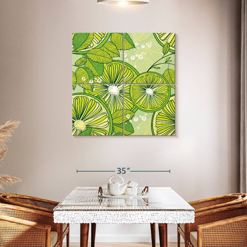 Motif Yarlin lime et menthe