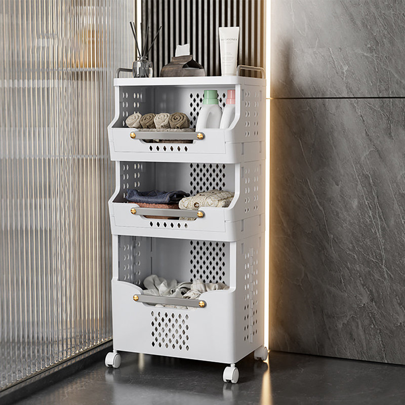 3-Tier Foldable Laundry Basket, Laundry Basket With Wheels