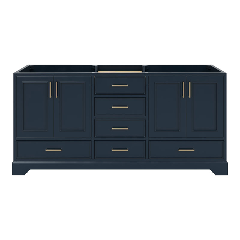 Peightyn 72.75'' Double Bathroom Vanity Base Only, Midnight Blue