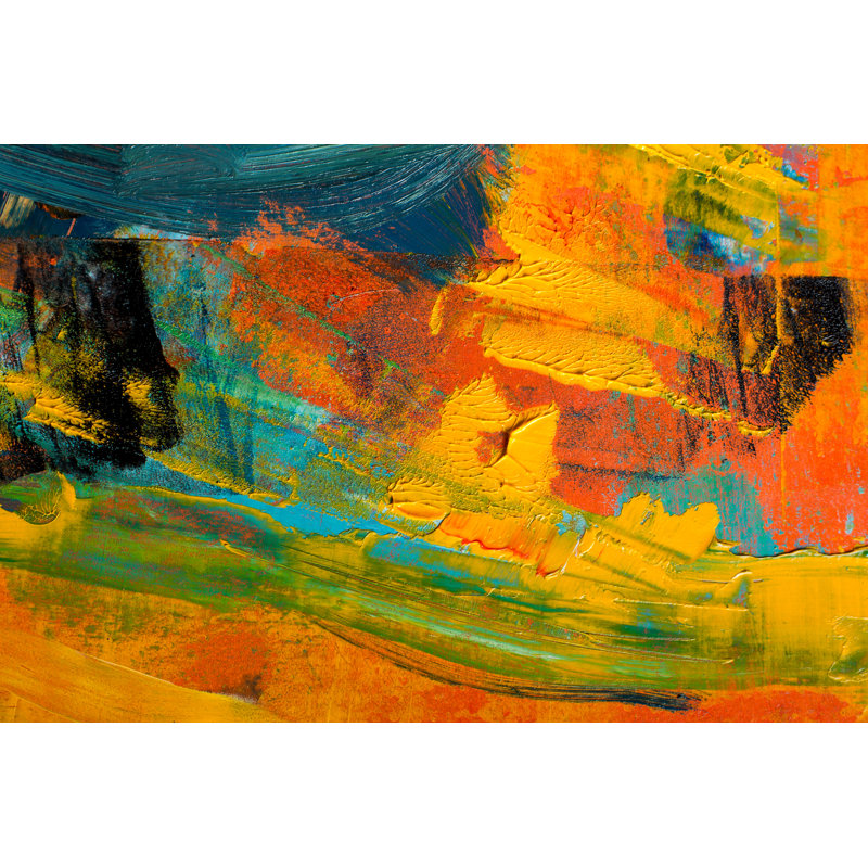 Abstract Painted Canvas by Vimvertigo - Wrapped Canvas Painting, 30cm H x 46cm W