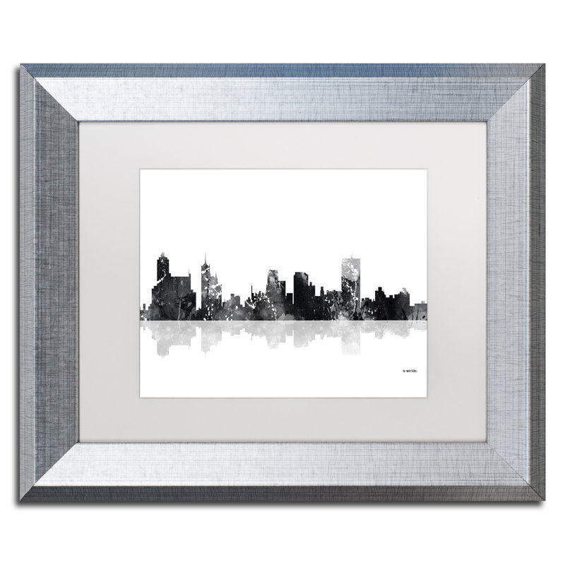 « memphis tennesseee horizon bg-1 », impression sur toile encadrée, H 11 po x l 14 po x P 0,5 po, argent