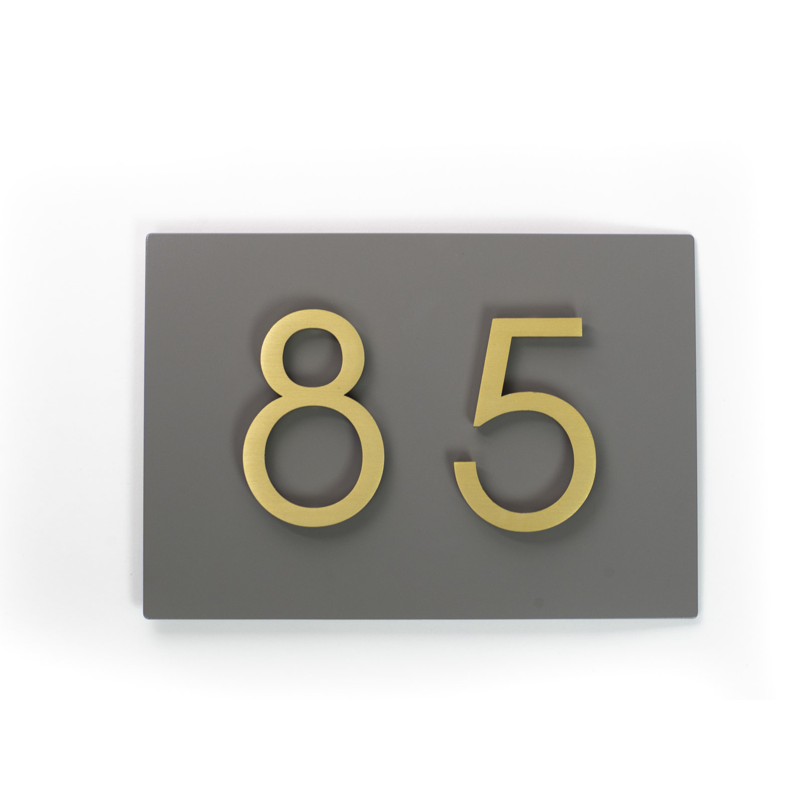 Small Simply Sweet Wall Address Plaque, Gray, Brass