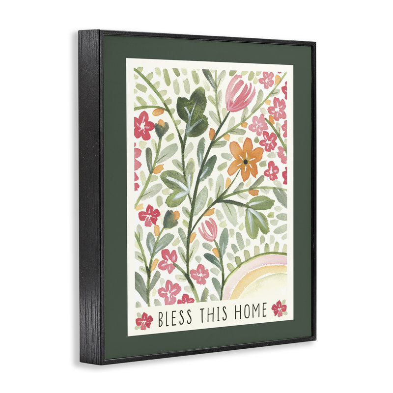 Art floral giclée par Blessing, Giclée encadrée noir minuit, H 14 po x l 11 po
