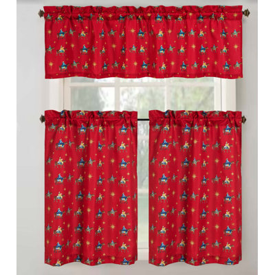 Three Kings Christmas Holiday Kitchen Curtain