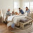 Melaya Wingback Upholstered Platform Bed Frame-640475838-640475837