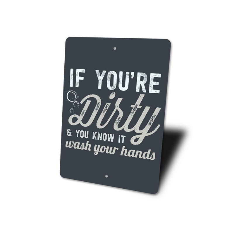 Enseigne en aluminium Wash Your Hands, H 14 po x l 10 po x P 0,04 po