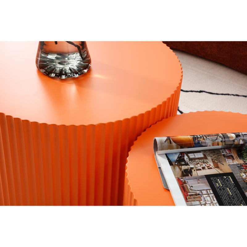 Table basse gigogne 2 - orange pour espace de loisirs 23,12 po Handcraft, Orange