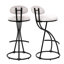 Ensemble de 2 tabourets ronds à imprimé rond en métal noir pour îlot de cuisine et salle à manger-620702549