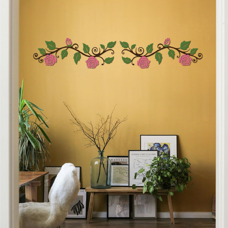 Décoration murale 2 pièces, Rose