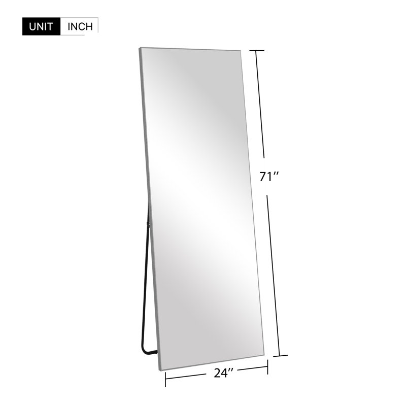 Ronan Modern & Contemporary Full Length Mirror, Silver, 71" x 24"
