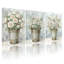 Plantes et fleurs, ensemble de 3 impressions sur toile-768625306