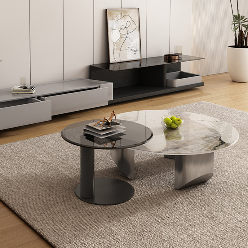 Table ronde italienne de luxe, H 14,6 po x L 47,2 po x l 47,2 po